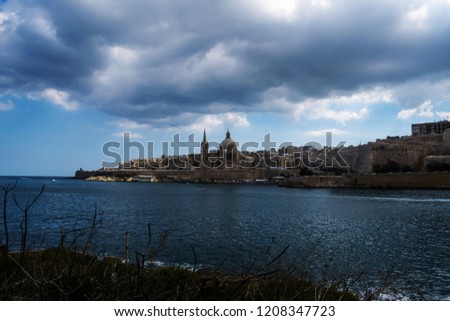 Landscape of Valletta from Manoel Island.