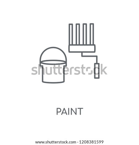 Paint linear icon. Paint concept stroke symbol design. Thin graphic elements vector illustration, outline pattern on a white background, eps 10.