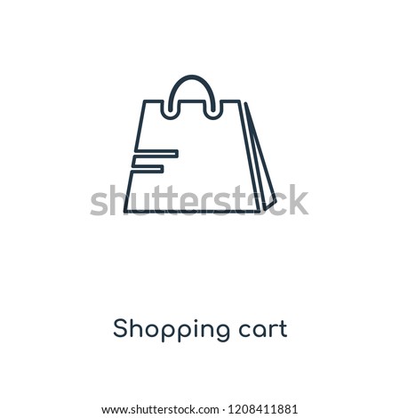 Shopping cart concept line icon. Linear Shopping cart concept outline symbol design. This simple element illustration can be used for web and mobile UI/UX.