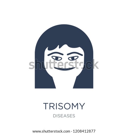 Trisomy icon. Trendy flat vector Trisomy icon on white background from Diseases collection, vector illustration can be use for web and mobile, eps10