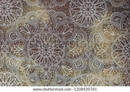 Beautiful pattern in oriental style from geometric flowers