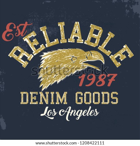 vintage style typography with american eagle illustration