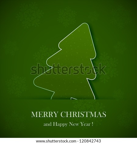 Illustration of a green paper Christmas tree.