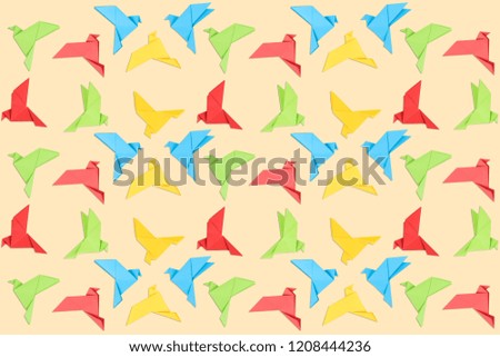 tiled texture wallpapers with photo origami in the form of a pigeon