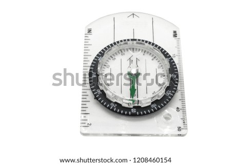 transparent compass with indication of the compass rose