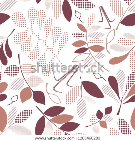 Seamless autumn leaves ornate pattern. Fabric design pattern  