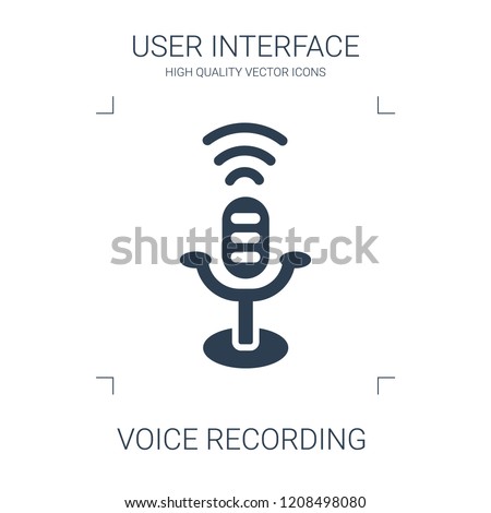 voice recording icon. high quality filled voice recording icon on white background. from user interface collection flat trendy vector voice recording symbol. use for web and mobile