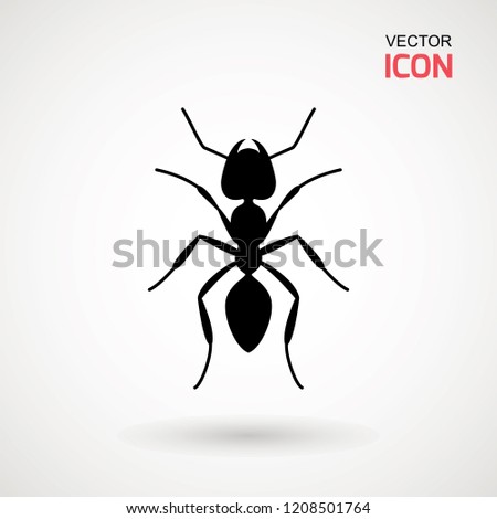 Ant icon, Flat symbol. Isolated sign ant on white background. Vector Illustration. Logo