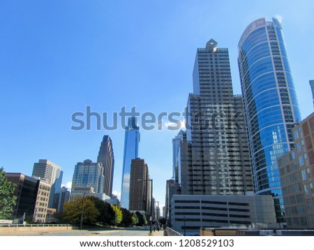 City skyline of-Philadelphia, Pennsylvania in the United States of America