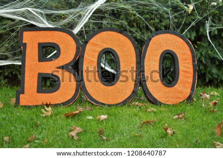 Halloween Holiday Fall Season Orange Boo Sign Background