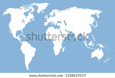World map on a blue background. Earth. Vector illustration. Flat design of business financial marketing banking for advertising web concept cartoon illustration.