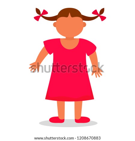 Happy girl kid icon. Flat illustration of happy girl kid vector icon for web design