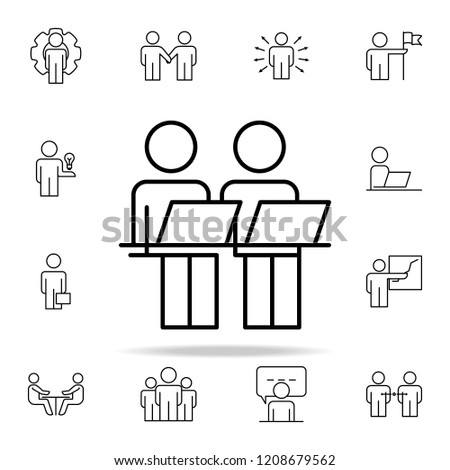 staff at the desk icon. Business Organisation icons universal set for web and mobile