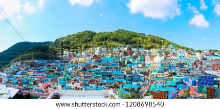 Panorama view of gamcheon Culture Village located at Busan, South Korea