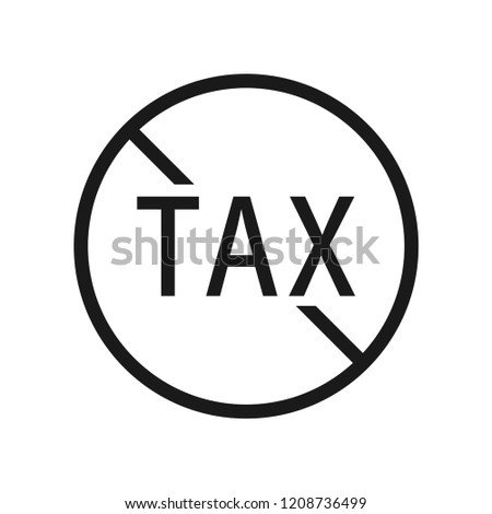 NoTax icon. Simple flat design. Isolate on white background.