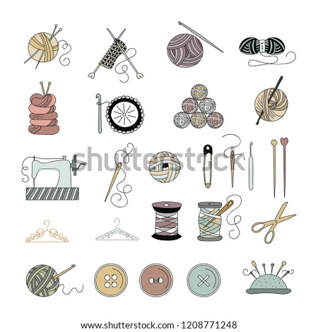Knitting and sewing elements collection