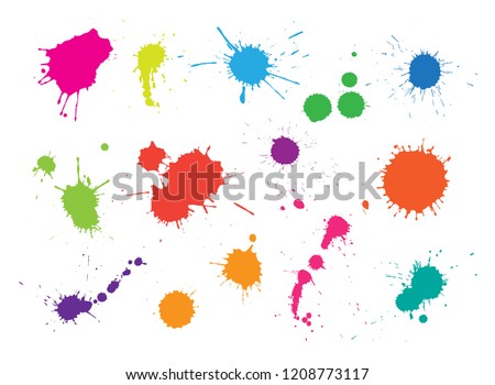 Vector paint splashes.Paint stains collection.