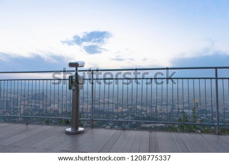 binoculars on the observation deck
 Royalty-Free Stock Photo #1208775337