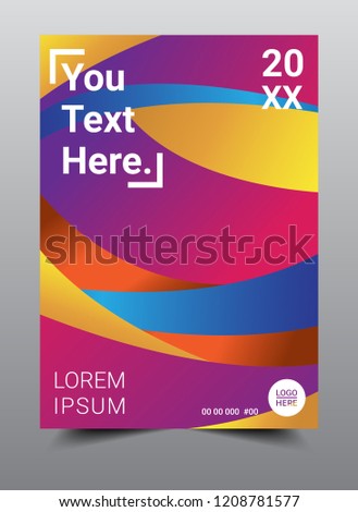 Cool color covers layout design template, Vivid and bright colors gradients, Annual report design, Poster, Flat style vector illustration artwork A4 size.