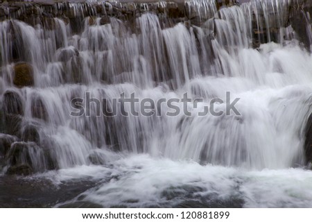  Winter beautiful waterfall