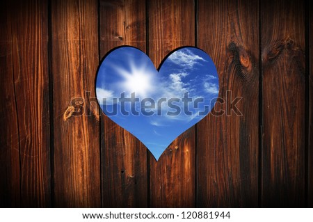 hole in a wooden wall background