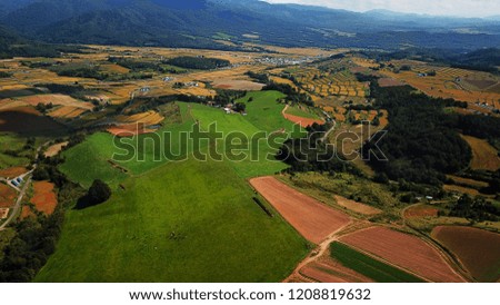 Hokkaido，Japan，Engaru-cho
Ranch scenery（Aerial photography）