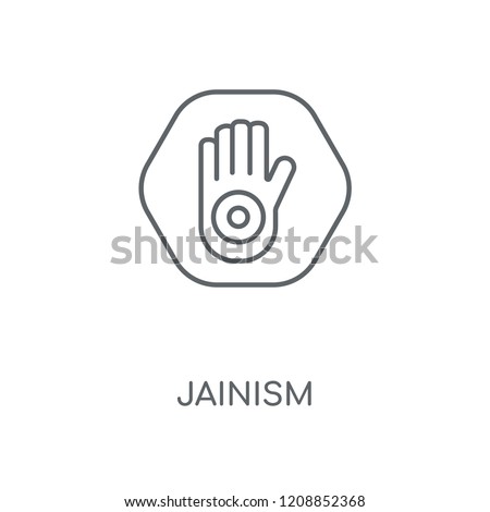 Jainism linear icon. Jainism concept stroke symbol design. Thin graphic elements vector illustration, outline pattern on a white background, eps 10.