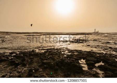 kitesurfing in the island of Fuerteventura a spain