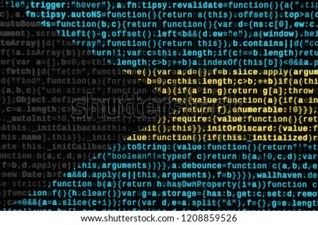 Bahamas flag  is depicted on the screen with the program code. The concept of modern technology and site development