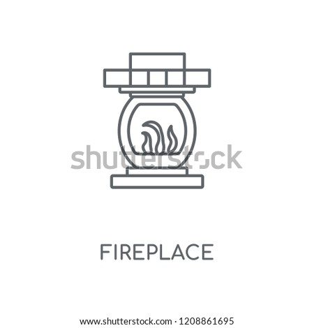 Fireplace linear icon. Fireplace concept stroke symbol design. Thin graphic elements vector illustration, outline pattern on a white background, eps 10.