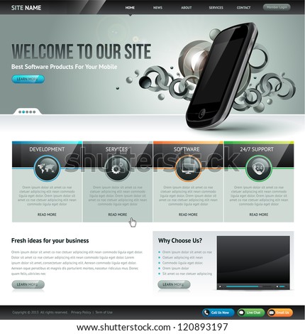 Website template design Royalty-Free Stock Photo #120893197