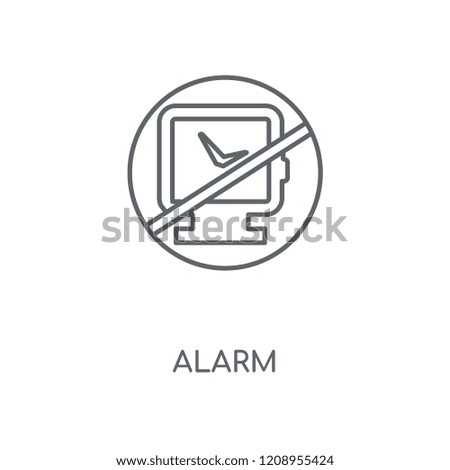 Alarm linear icon. Alarm concept stroke symbol design. Thin graphic elements vector illustration, outline pattern on a white background, eps 10.
