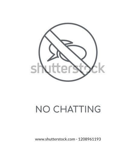 No chatting linear icon. No chatting concept stroke symbol design. Thin graphic elements vector illustration, outline pattern on a white background, eps 10.