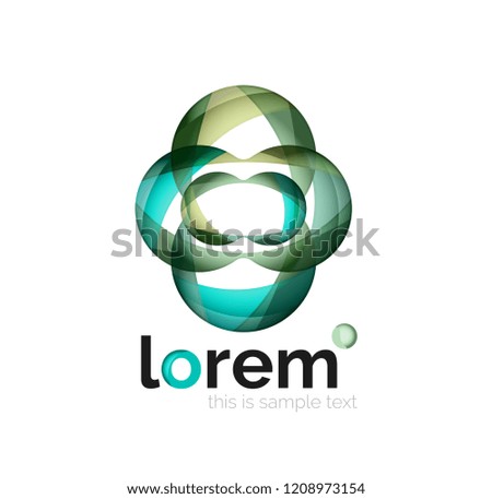 Abstract geometric logo design, overlapping shapes, vector icons