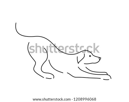 Abstract dog. Continuous line drawing