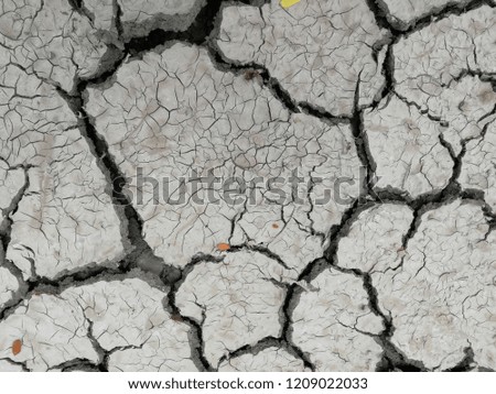 Photos of arid and broken ground