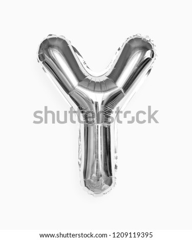 Capital letter Y silver balloon