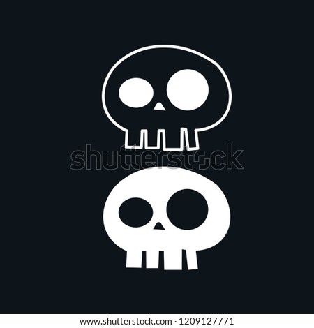 Halloween skulls icon vector. Halloween skulls  symbol. Linear style sign for mobile concept and web design. Halloween skulls symbol illustration. Pixel vector graphics - Vector.
