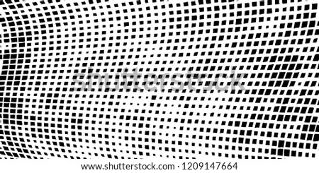 Abstract grunge texture of black squares on a white background