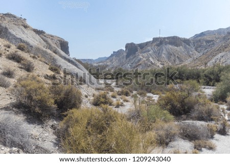 View of the Desert Tabernas in Almeria Province, Spain