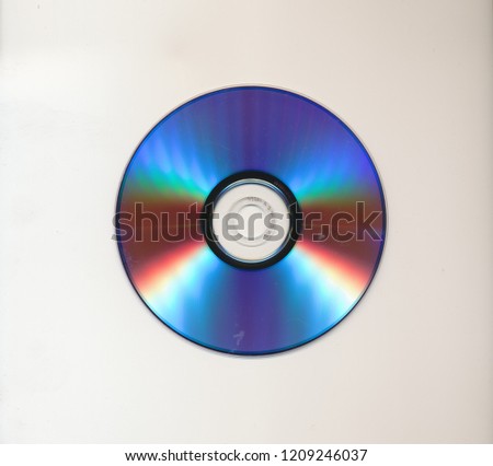 Compact disk against white background