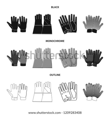 Vector illustration of glove and winter symbol. Collection of glove and equipment stock vector illustration.