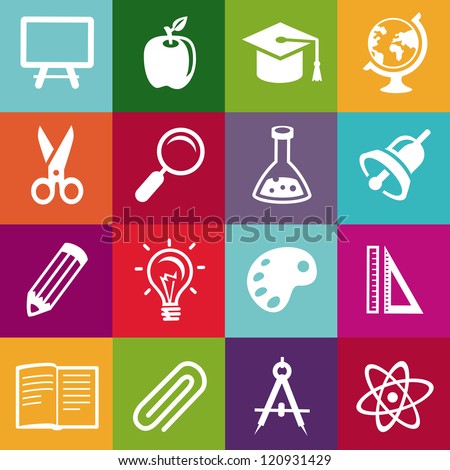 Vector seamless pattern with education icons - abstract background