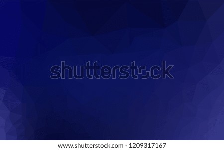Dark BLUE vector low poly cover. Shining colored illustration in a Brand new style. A completely new template for your business design.