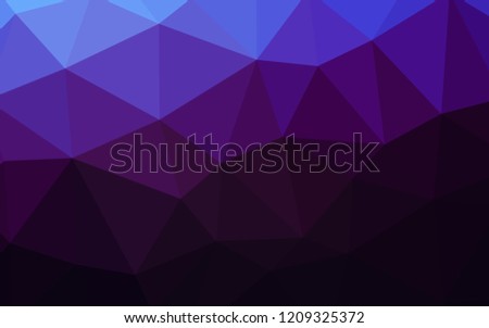 Dark Pink, Blue vector triangle mosaic cover. Triangular geometric sample with gradient.  Polygonal design for your web site.