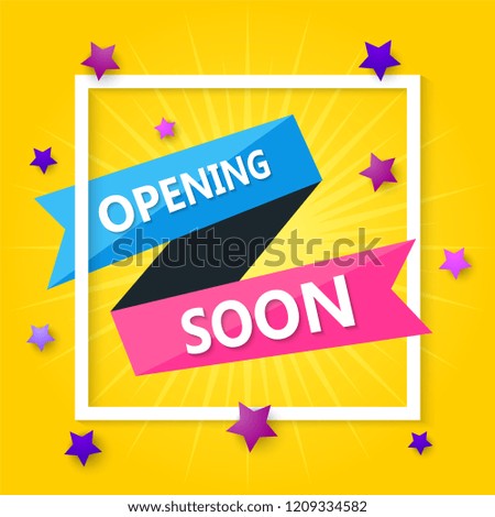 Vector illustration of Opening soon background composition with flat design