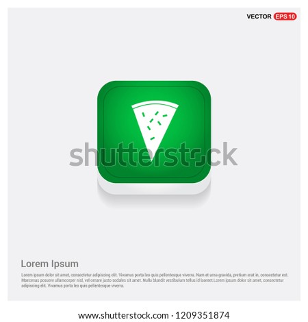 Classic pizza iconGreen Web Button - Free vector icon