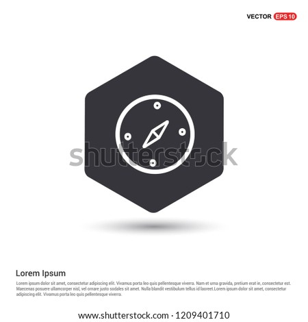 Navigation compass icon Hexa White Background icon template - Free vector icon
