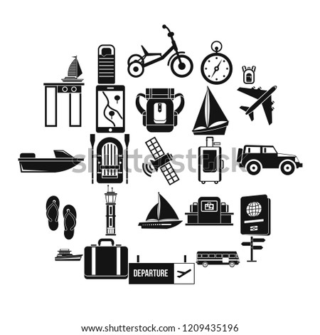 Voyage spot icons set. Simple set of 25 voyage spot vector icons for web isolated on white background