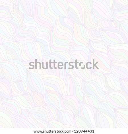 Artistic wavy hand drawn vector seamless pattern for your design. Pearly pastel variant
